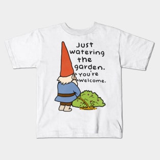 Gnome Watering the Garden Kids T-Shirt